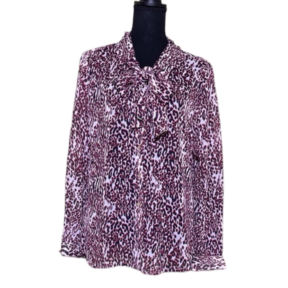 NWT Tommy Hilfiger Signature Colors Neck Tie Blouse